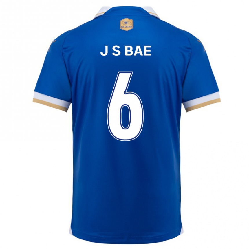 Gyermek Labdarúgás Seo-Joon Bae #6 Kék Fehér Hazai Jersey 2024/25 Mez Póló Ing