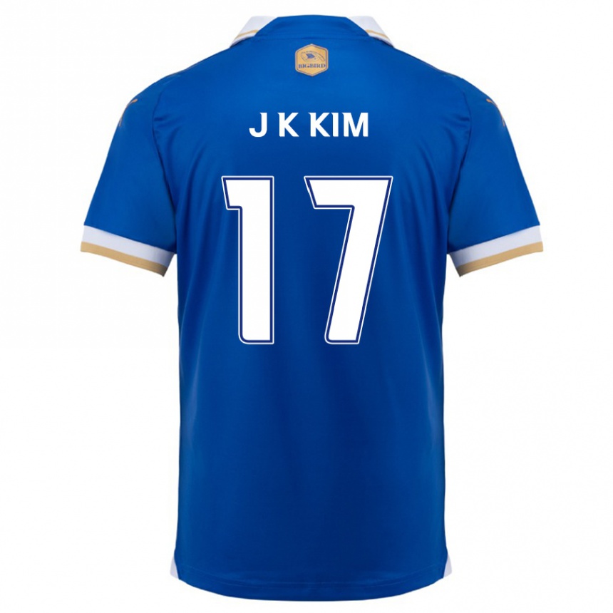 Gyermek Labdarúgás Kyeong-Jung Kim #17 Kék Fehér Hazai Jersey 2024/25 Mez Póló Ing