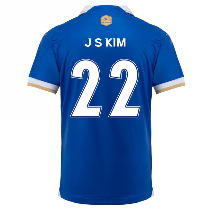 Gyermek Labdarúgás Sang-Jun Kim #22 Kék Fehér Hazai Jersey 2024/25 Mez Póló Ing