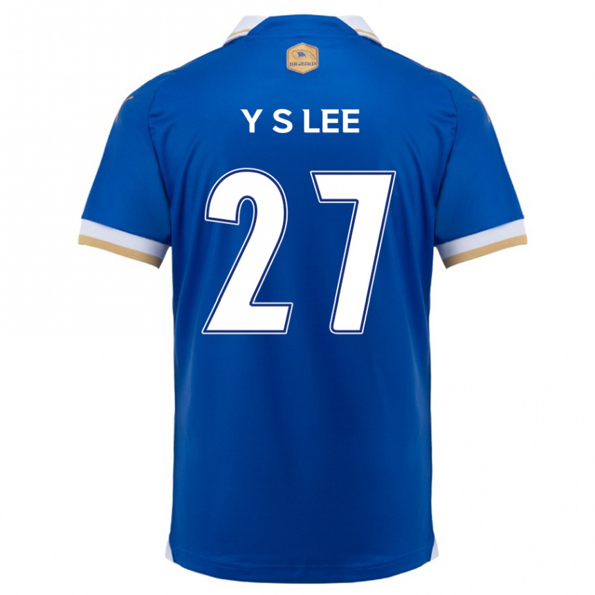 Gyermek Labdarúgás Shi-Yeong Lee #27 Kék Fehér Hazai Jersey 2024/25 Mez Póló Ing