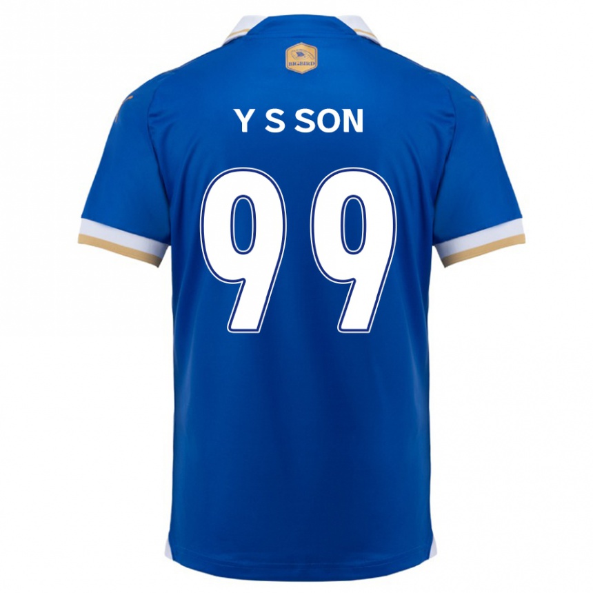 Gyermek Labdarúgás Suk-Yong Son #99 Kék Fehér Hazai Jersey 2024/25 Mez Póló Ing