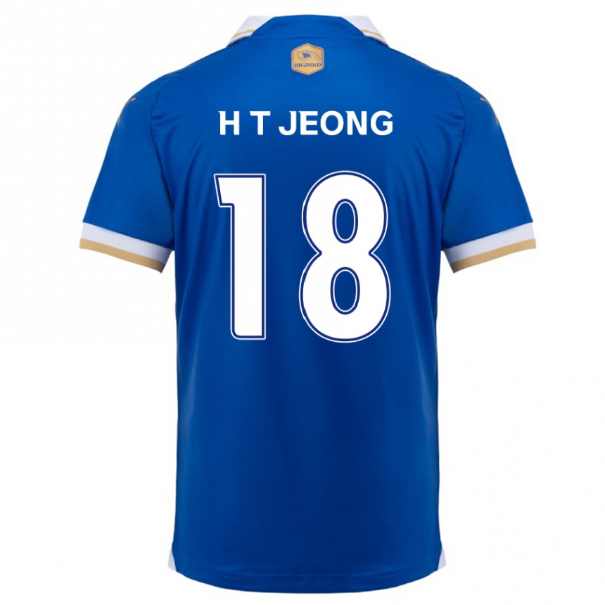 Gyermek Labdarúgás Tae-Hwan Jeong #18 Kék Fehér Hazai Jersey 2024/25 Mez Póló Ing