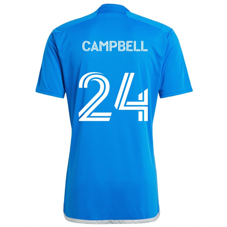 Gyermek Labdarúgás George Campbell #24 Kék Fehér Hazai Jersey 2024/25 Mez Póló Ing