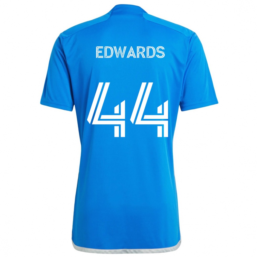 Gyermek Labdarúgás Raheem Edwards #44 Kék Fehér Hazai Jersey 2024/25 Mez Póló Ing