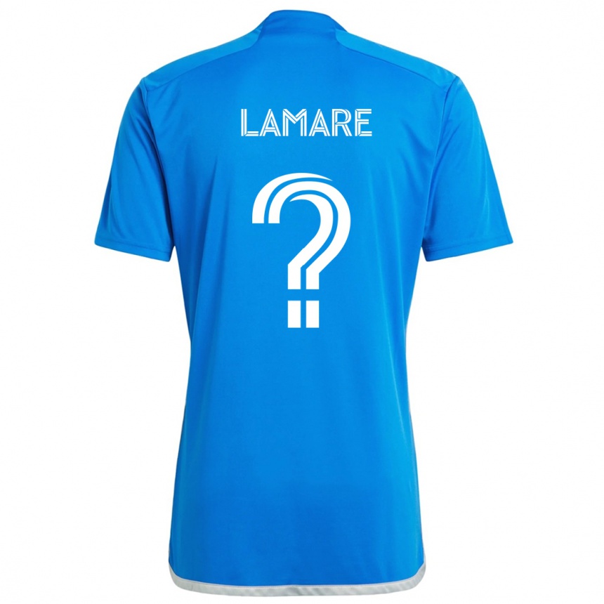 Gyermek Labdarúgás Samuel Lamare #0 Kék Fehér Hazai Jersey 2024/25 Mez Póló Ing