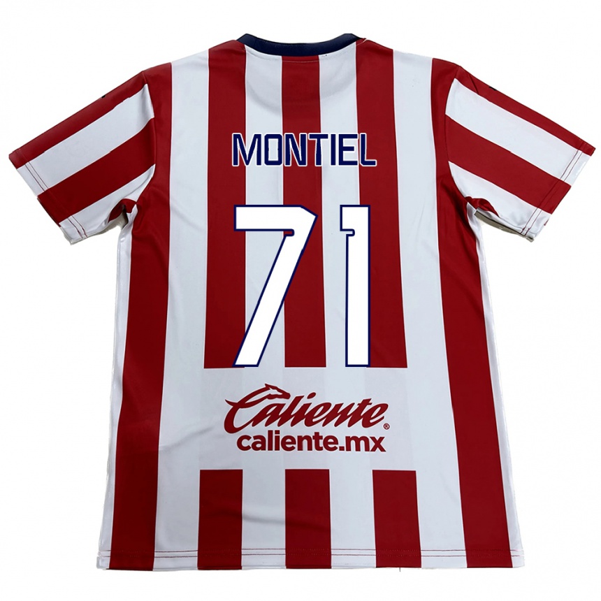 Gyermek Labdarúgás Erick Montiel #71 Piros Fehér Hazai Jersey 2024/25 Mez Póló Ing