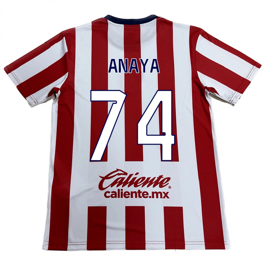 Gyermek Labdarúgás Mario Anaya #74 Piros Fehér Hazai Jersey 2024/25 Mez Póló Ing