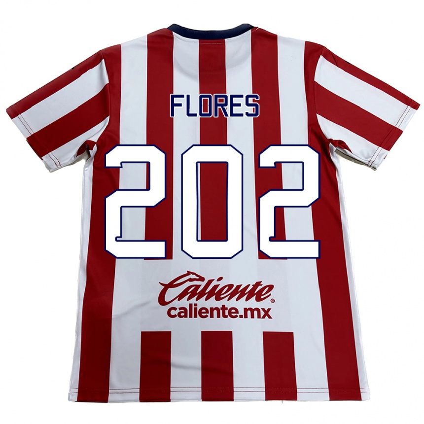 Gyermek Labdarúgás Daniel Flores #202 Piros Fehér Hazai Jersey 2024/25 Mez Póló Ing