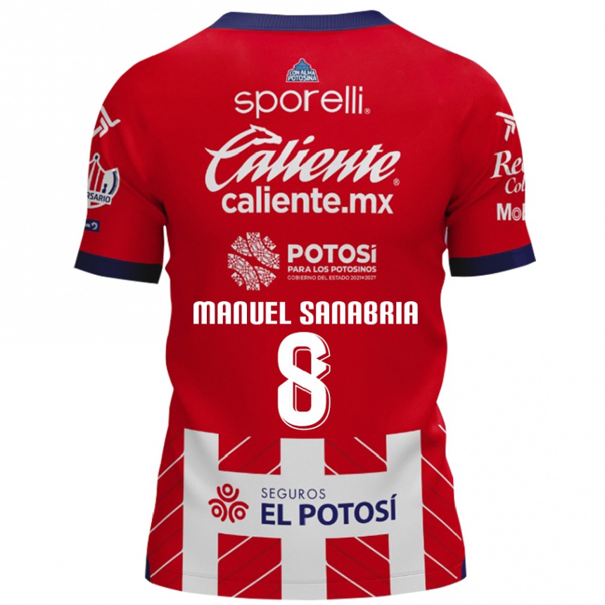 Gyermek Labdarúgás Juan Manuel Sanabria #8 Piros Fehér Hazai Jersey 2024/25 Mez Póló Ing