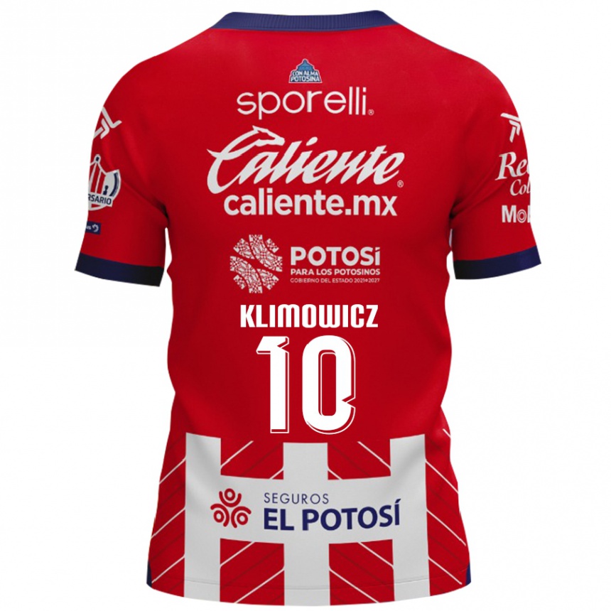 Gyermek Labdarúgás Mateo Klimowicz #10 Piros Fehér Hazai Jersey 2024/25 Mez Póló Ing