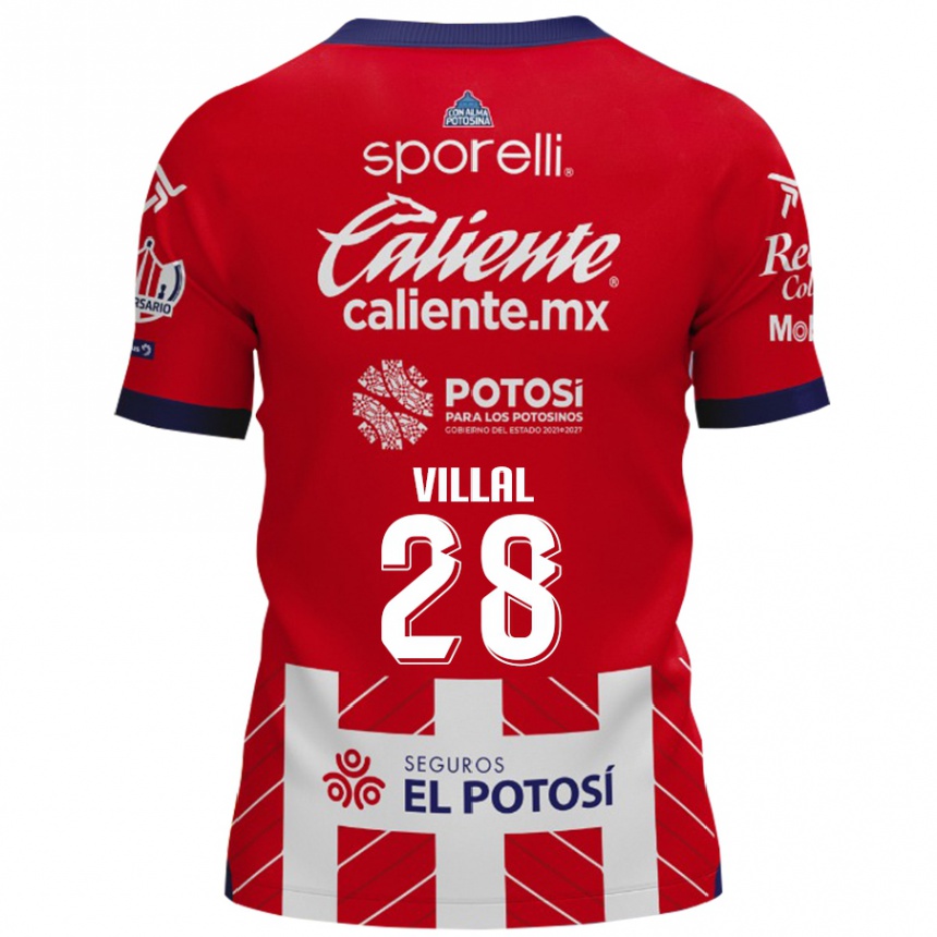 Gyermek Labdarúgás Jonantán Villal #28 Piros Fehér Hazai Jersey 2024/25 Mez Póló Ing