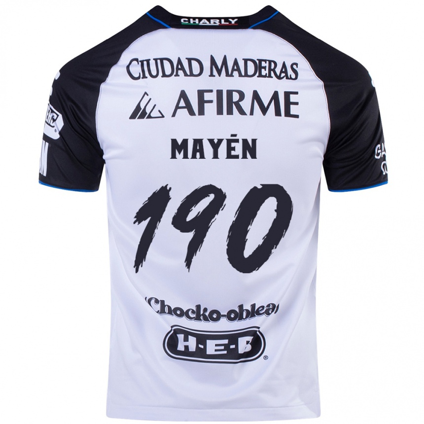 Gyermek Labdarúgás Eduardo Mayén #190 Fekete Kék Hazai Jersey 2024/25 Mez Póló Ing