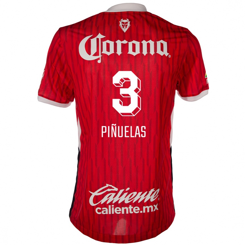 Gyermek Labdarúgás Fernando Piñuelas #3 Piros Fehér Hazai Jersey 2024/25 Mez Póló Ing