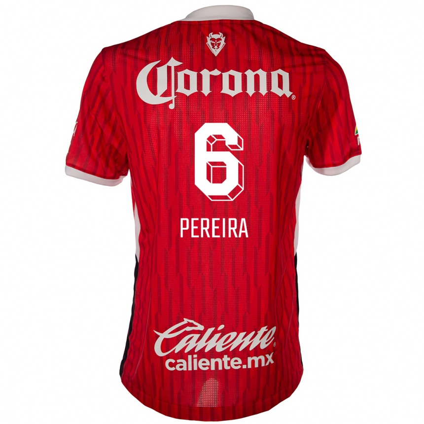 Gyermek Labdarúgás Federico Pereira #6 Piros Fehér Hazai Jersey 2024/25 Mez Póló Ing