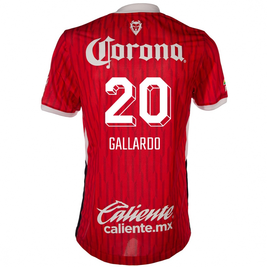 Gyermek Labdarúgás Jesús Gallardo #20 Piros Fehér Hazai Jersey 2024/25 Mez Póló Ing