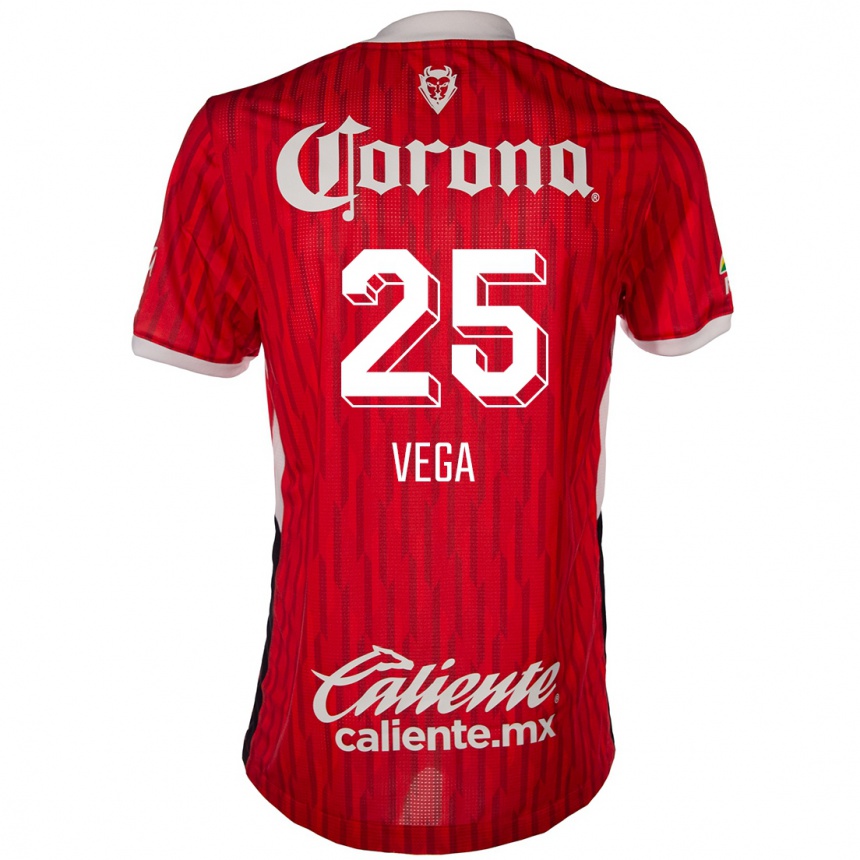 Gyermek Labdarúgás Alexis Vega #25 Piros Fehér Hazai Jersey 2024/25 Mez Póló Ing