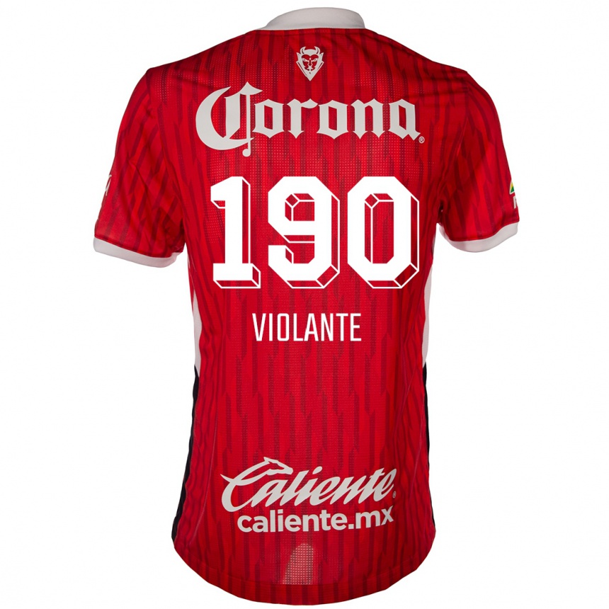 Gyermek Labdarúgás Isaías Violante #190 Piros Fehér Hazai Jersey 2024/25 Mez Póló Ing