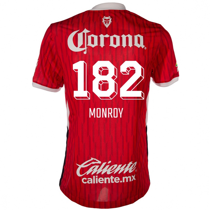 Gyermek Labdarúgás Brayan Monroy #182 Piros Fehér Hazai Jersey 2024/25 Mez Póló Ing