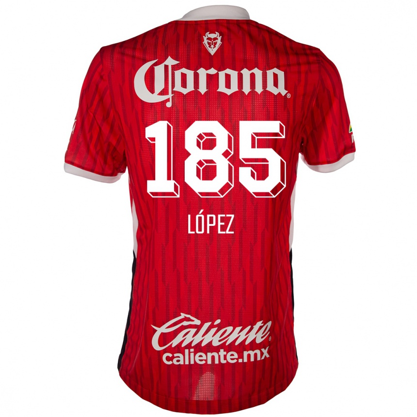 Gyermek Labdarúgás David López #185 Piros Fehér Hazai Jersey 2024/25 Mez Póló Ing