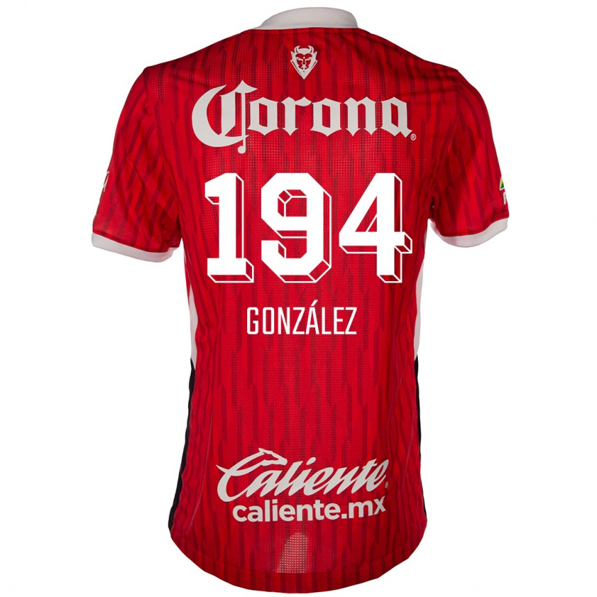 Gyermek Labdarúgás Cristopher González #194 Piros Fehér Hazai Jersey 2024/25 Mez Póló Ing