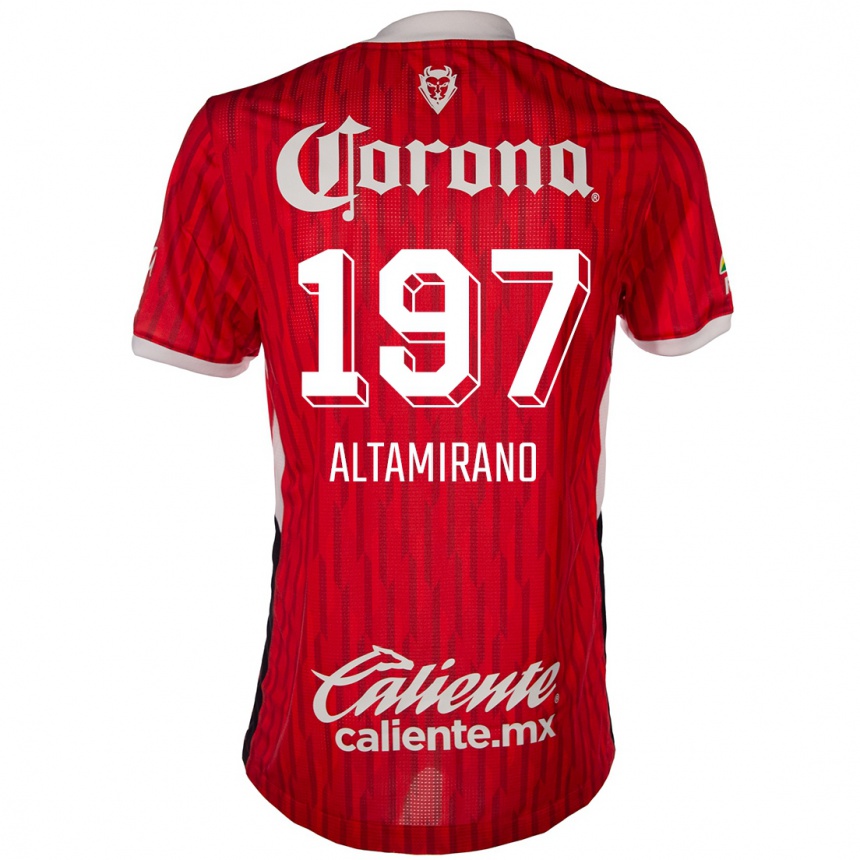 Gyermek Labdarúgás Óscar Altamirano #197 Piros Fehér Hazai Jersey 2024/25 Mez Póló Ing