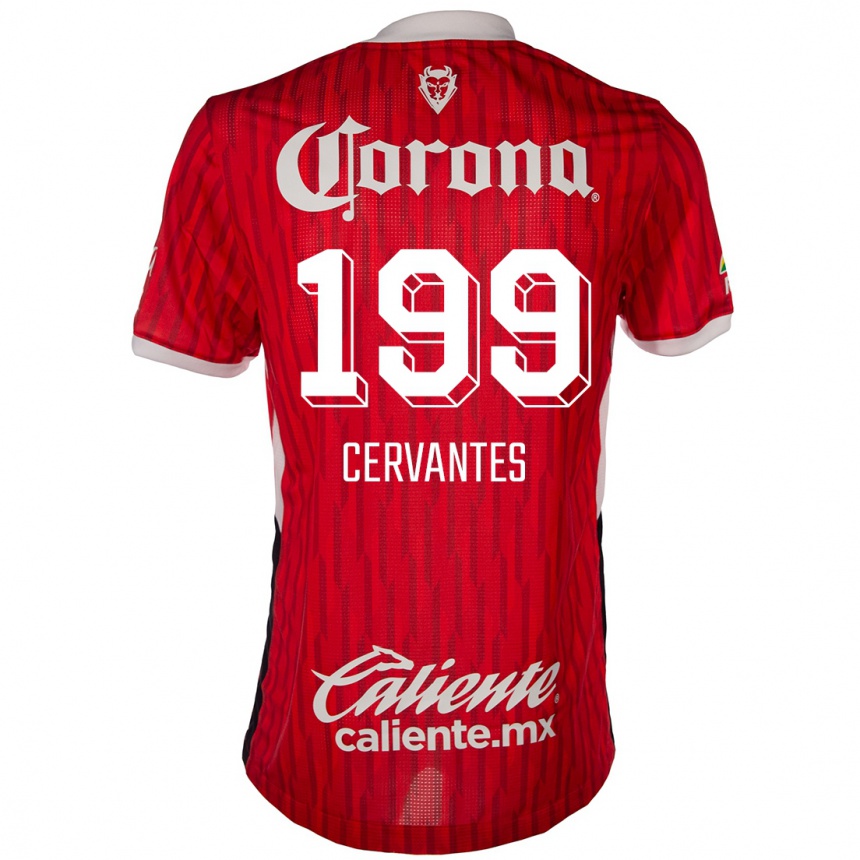 Gyermek Labdarúgás Axel Cervantes #199 Piros Fehér Hazai Jersey 2024/25 Mez Póló Ing