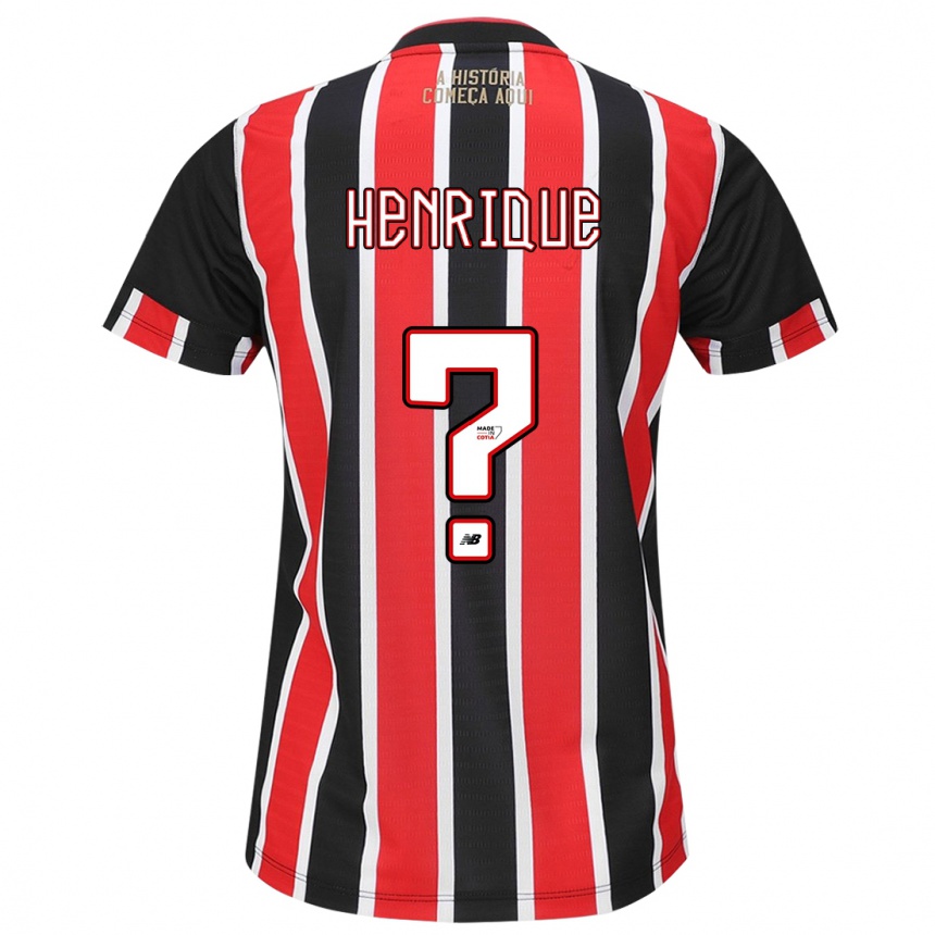 Gyermek Labdarúgás Luiz Henrique #0 Fekete Piros Fehér Idegenbeli Jersey 2024/25 Mez Póló Ing