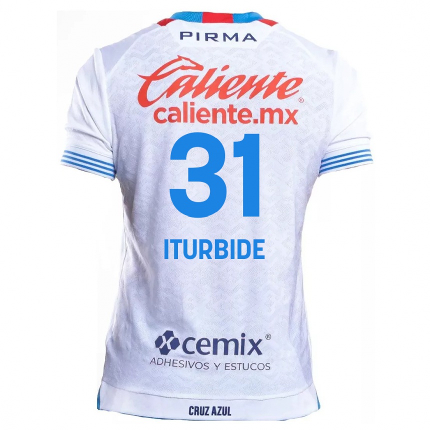 Gyermek Labdarúgás Luis Iturbide #31 Fehér Kék Idegenbeli Jersey 2024/25 Mez Póló Ing