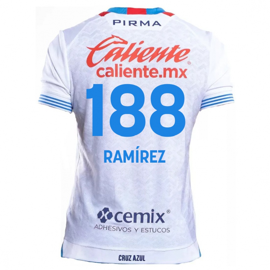 Gyermek Labdarúgás Diego Ramírez #188 Fehér Kék Idegenbeli Jersey 2024/25 Mez Póló Ing