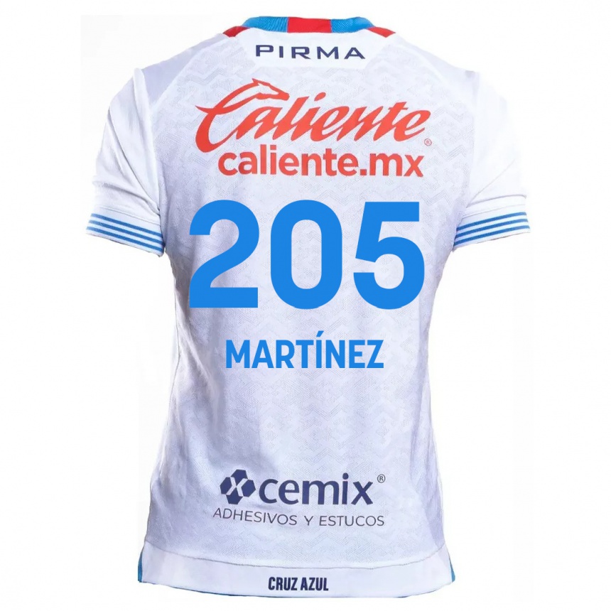 Gyermek Labdarúgás César Martínez #205 Fehér Kék Idegenbeli Jersey 2024/25 Mez Póló Ing