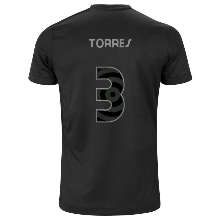 Gyermek Labdarúgás Félix Torres #3 Fekete Idegenbeli Jersey 2024/25 Mez Póló Ing