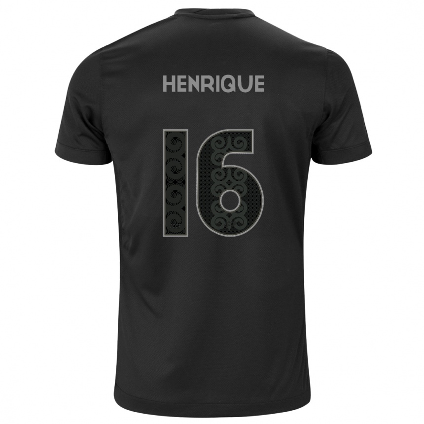 Gyermek Labdarúgás Pedro Henrique #16 Fekete Idegenbeli Jersey 2024/25 Mez Póló Ing