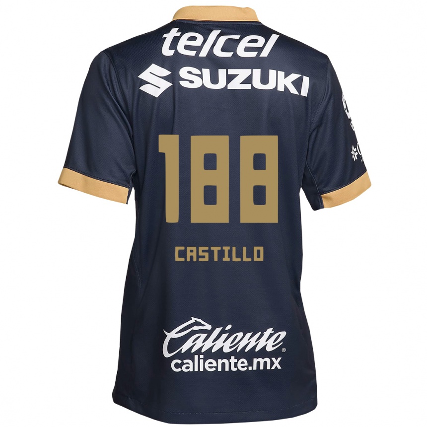 Gyermek Labdarúgás Christian Castillo #188 Obszidián Arany Fehér Idegenbeli Jersey 2024/25 Mez Póló Ing