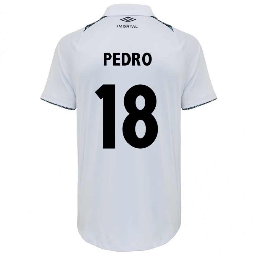 Gyermek Labdarúgás João Pedro #18 Fehér Kék Idegenbeli Jersey 2024/25 Mez Póló Ing