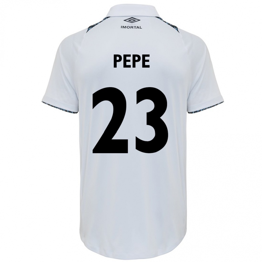 Gyermek Labdarúgás Pepê #23 Fehér Kék Idegenbeli Jersey 2024/25 Mez Póló Ing