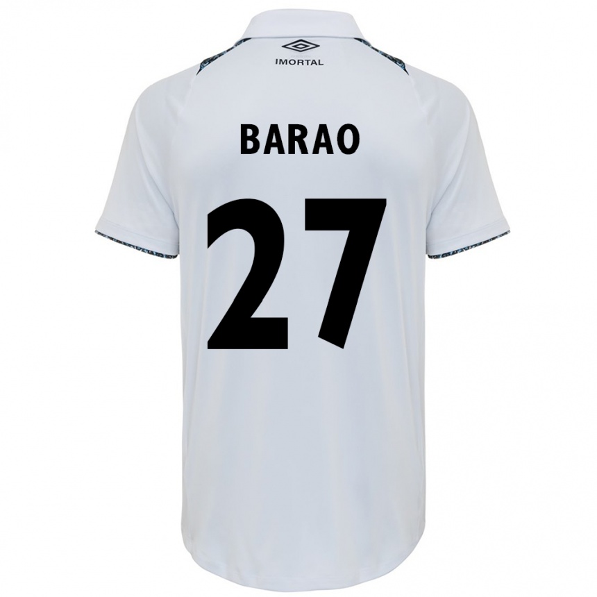 Gyermek Labdarúgás Dani Barão #27 Fehér Kék Idegenbeli Jersey 2024/25 Mez Póló Ing