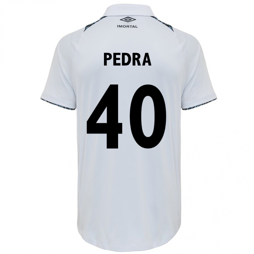 Gyermek Labdarúgás Duda Pedra #40 Fehér Kék Idegenbeli Jersey 2024/25 Mez Póló Ing