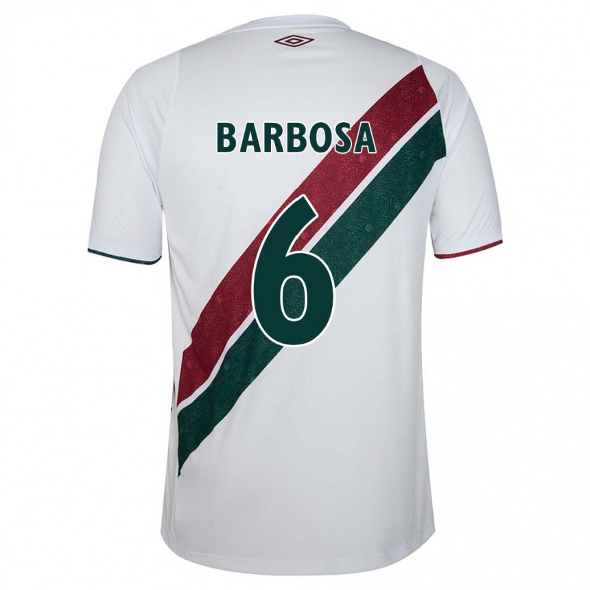 Gyermek Labdarúgás Diogo Barbosa #6 Fehér Zöld Barna Idegenbeli Jersey 2024/25 Mez Póló Ing