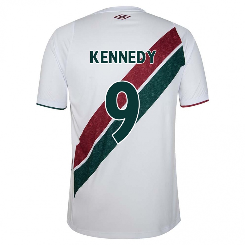 Gyermek Labdarúgás John Kennedy #9 Fehér Zöld Barna Idegenbeli Jersey 2024/25 Mez Póló Ing