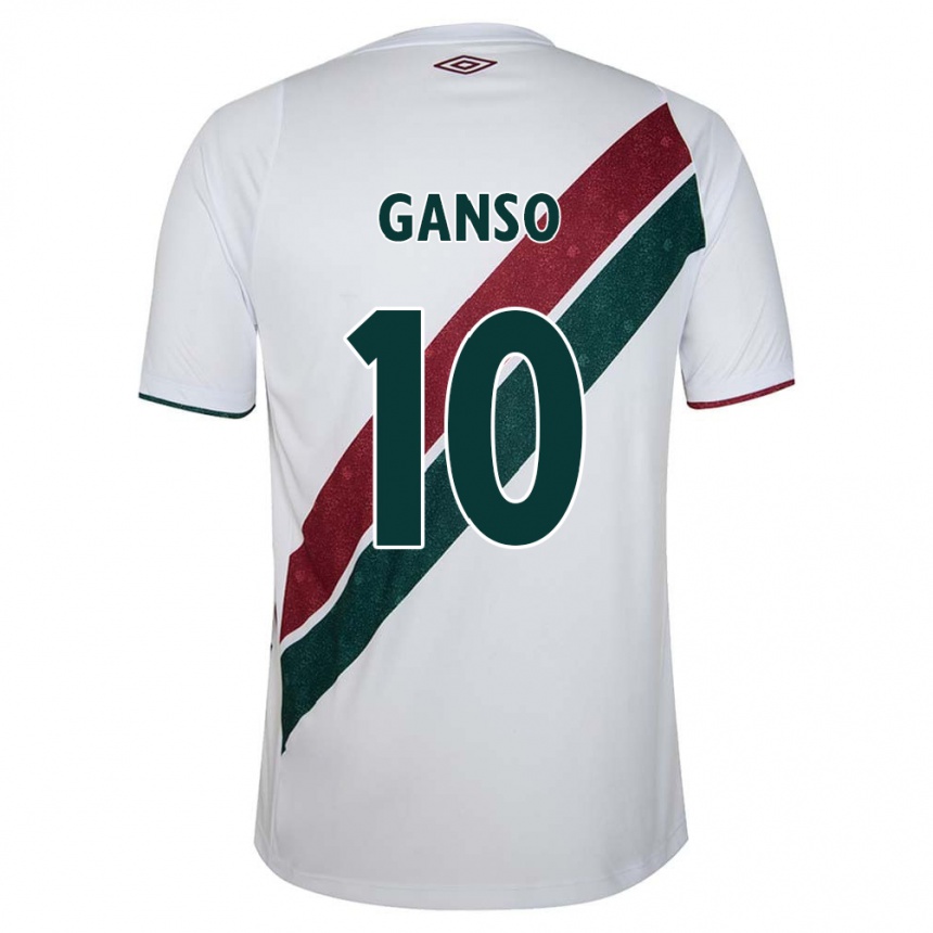 Gyermek Labdarúgás Ganso #10 Fehér Zöld Barna Idegenbeli Jersey 2024/25 Mez Póló Ing