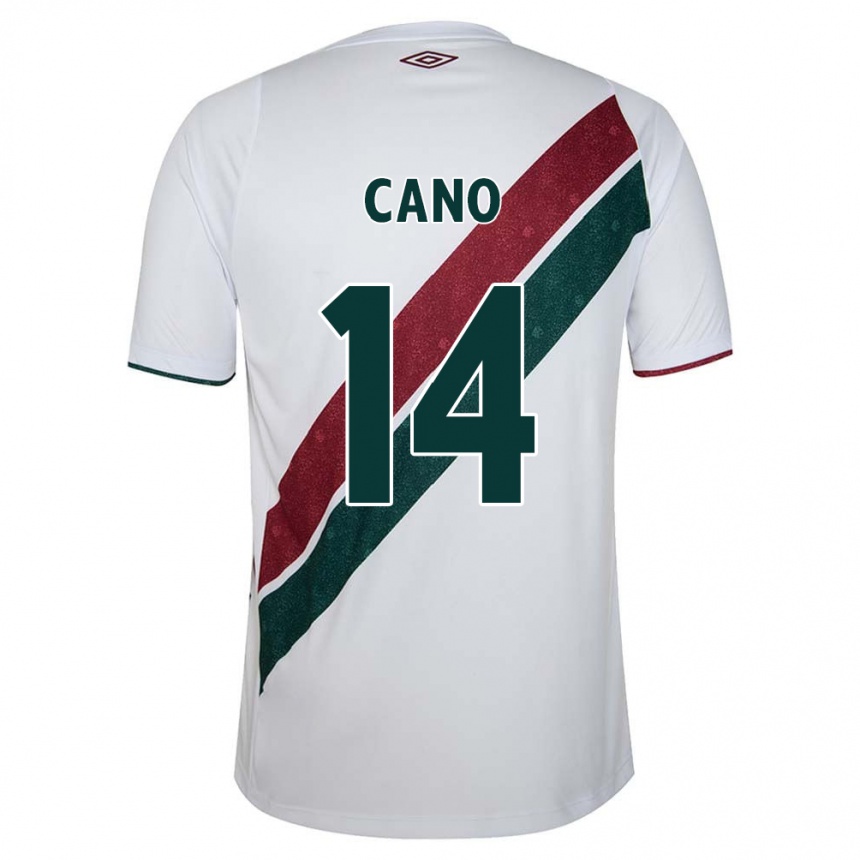 Gyermek Labdarúgás Germán Cano #14 Fehér Zöld Barna Idegenbeli Jersey 2024/25 Mez Póló Ing