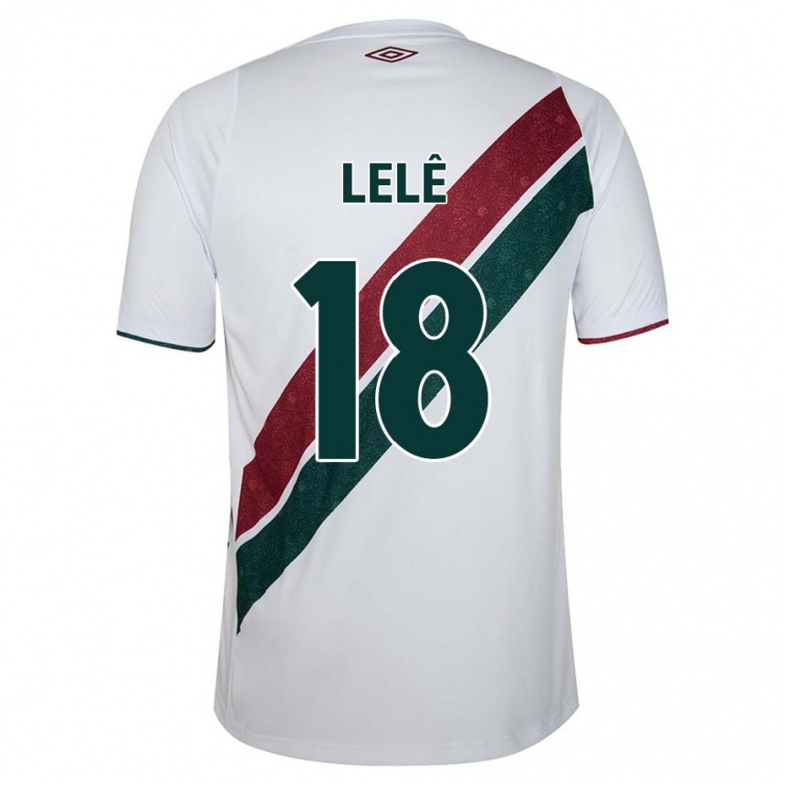 Gyermek Labdarúgás Lelê #18 Fehér Zöld Barna Idegenbeli Jersey 2024/25 Mez Póló Ing