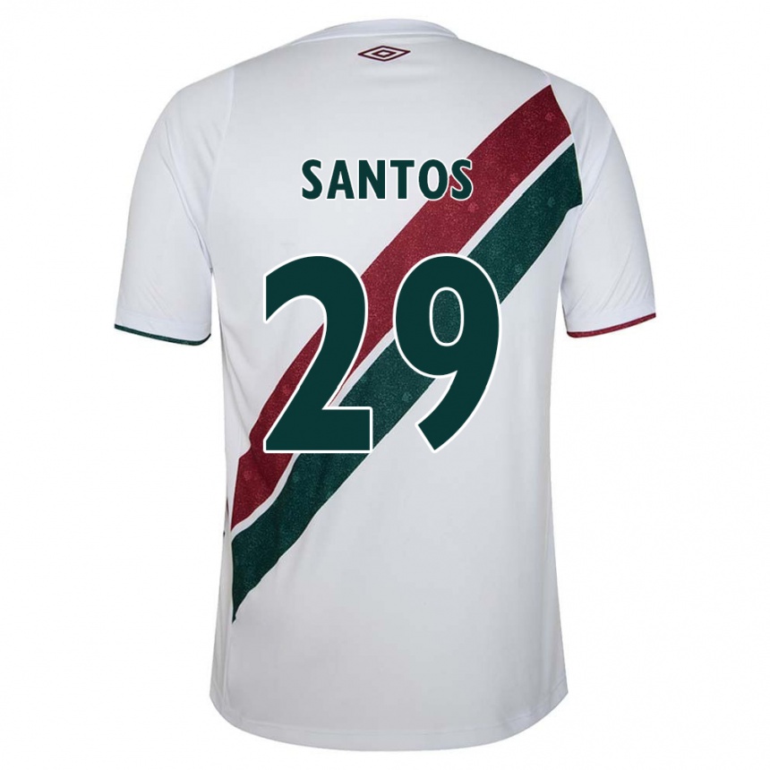 Gyermek Labdarúgás Thiago Santos #29 Fehér Zöld Barna Idegenbeli Jersey 2024/25 Mez Póló Ing