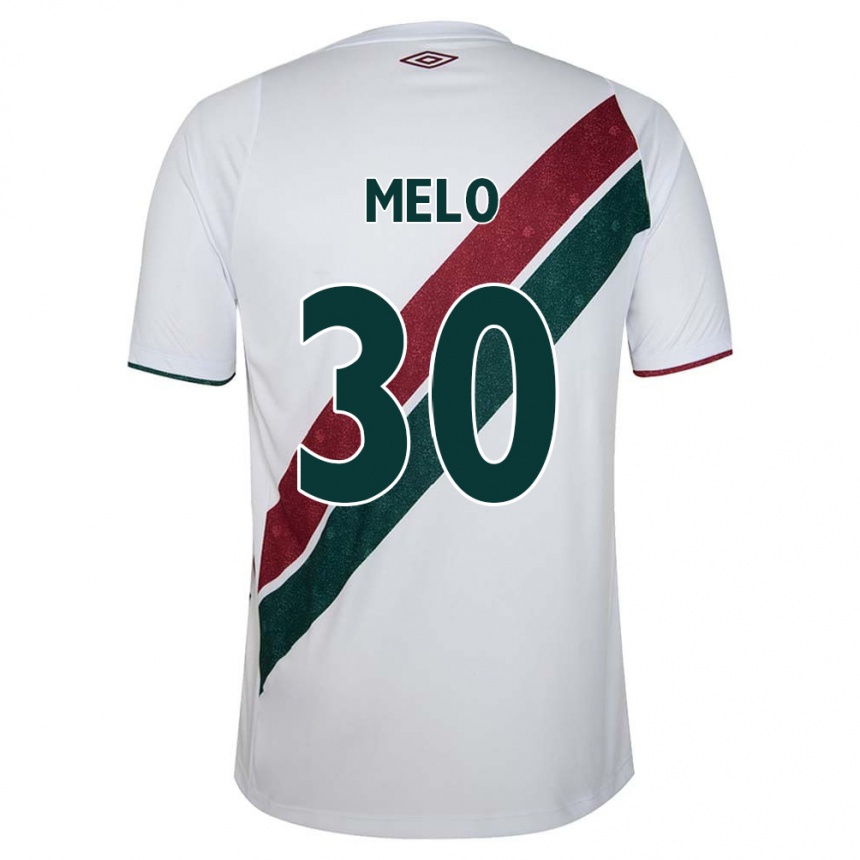 Gyermek Labdarúgás Felipe Melo #30 Fehér Zöld Barna Idegenbeli Jersey 2024/25 Mez Póló Ing