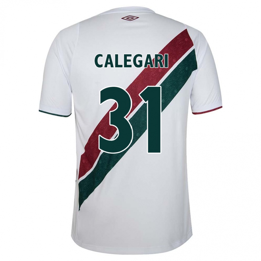 Gyermek Labdarúgás Calegari #31 Fehér Zöld Barna Idegenbeli Jersey 2024/25 Mez Póló Ing