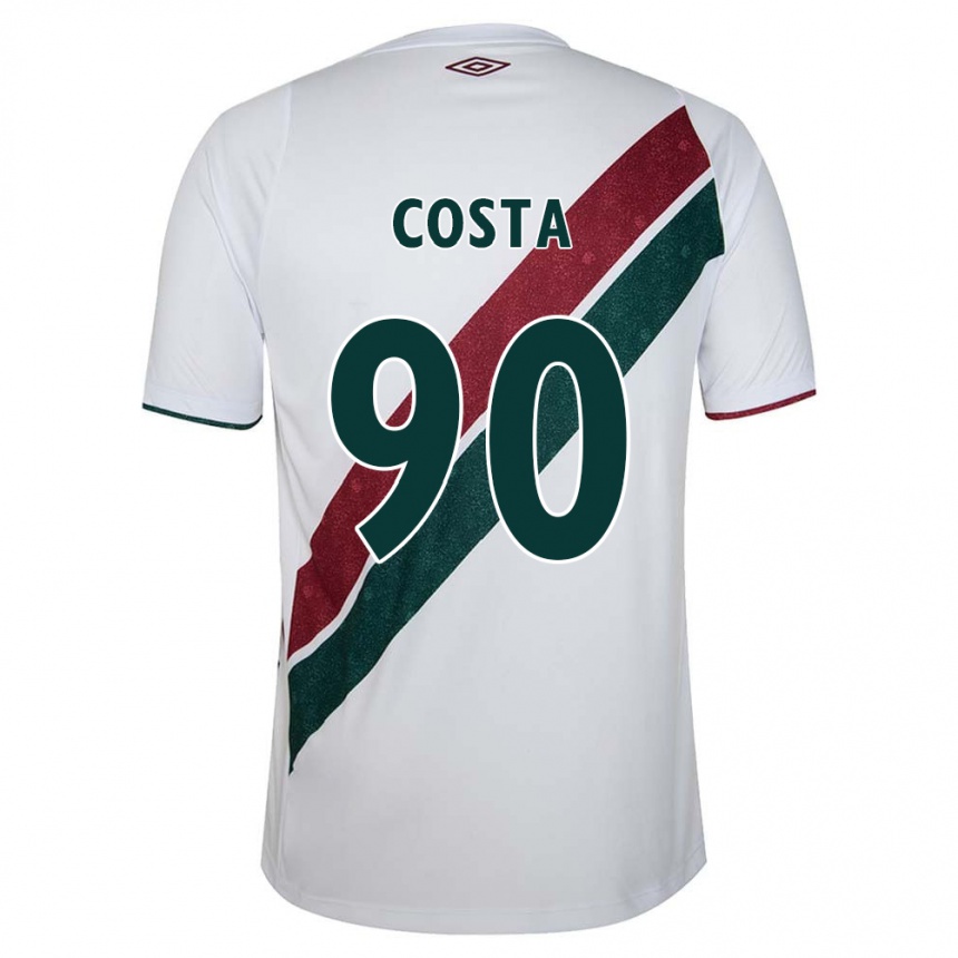 Gyermek Labdarúgás Douglas Costa #90 Fehér Zöld Barna Idegenbeli Jersey 2024/25 Mez Póló Ing