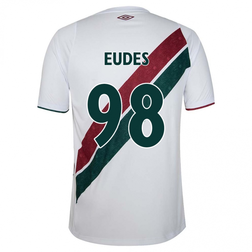 Gyermek Labdarúgás Vitor Eudes #98 Fehér Zöld Barna Idegenbeli Jersey 2024/25 Mez Póló Ing