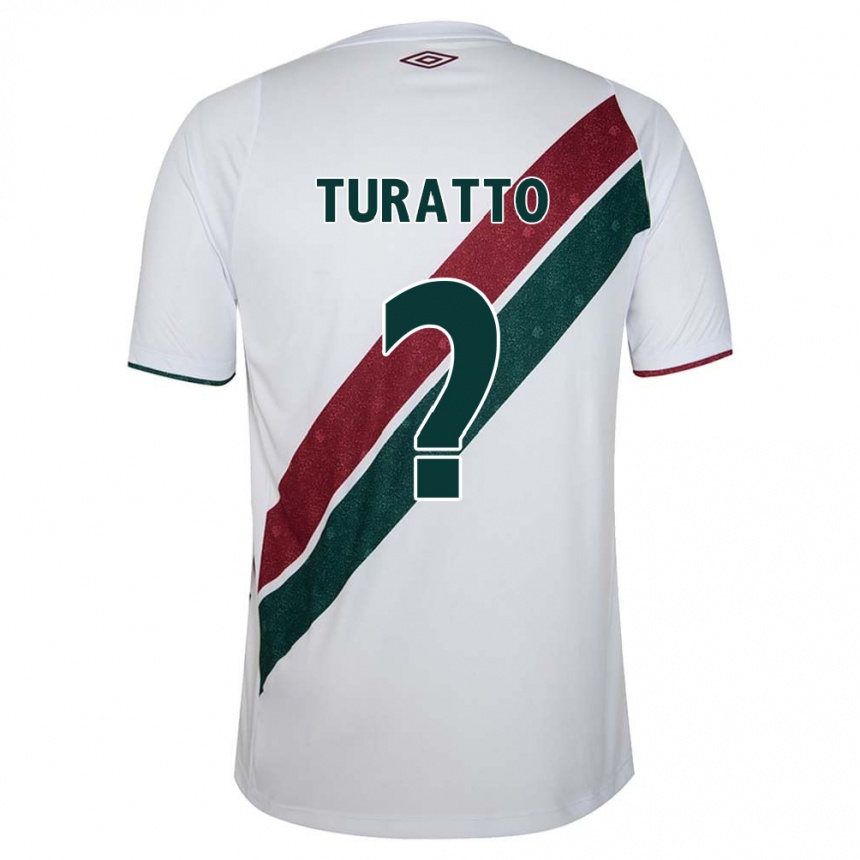 Gyermek Labdarúgás Luiz Turatto #0 Fehér Zöld Barna Idegenbeli Jersey 2024/25 Mez Póló Ing