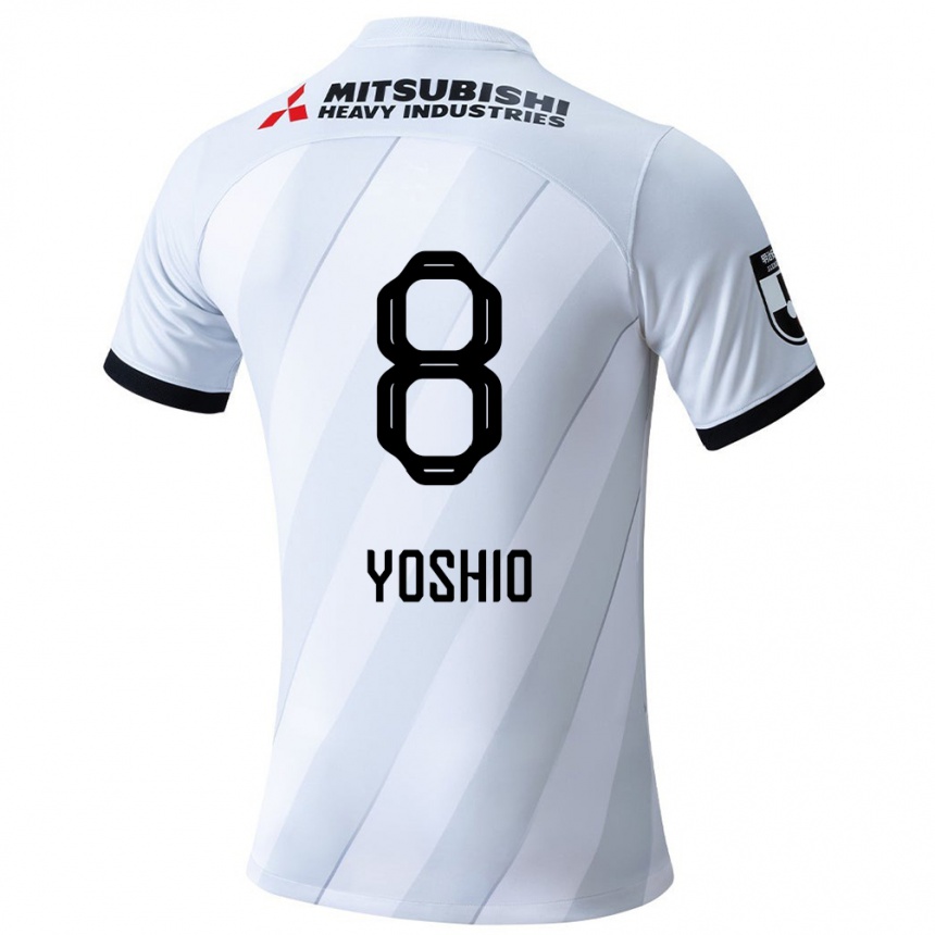 Gyermek Labdarúgás Yoshio Koizumi #8 Fehér Szürke Idegenbeli Jersey 2024/25 Mez Póló Ing