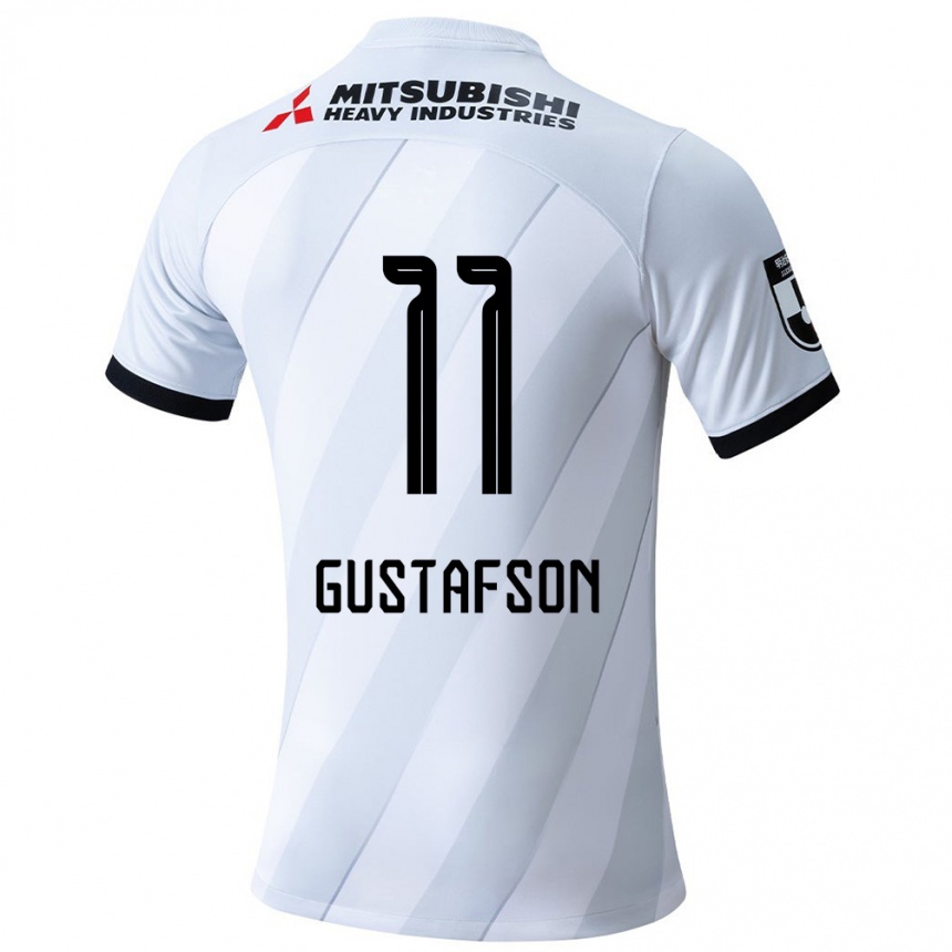 Gyermek Labdarúgás Samuel Gustafson #11 Fehér Szürke Idegenbeli Jersey 2024/25 Mez Póló Ing